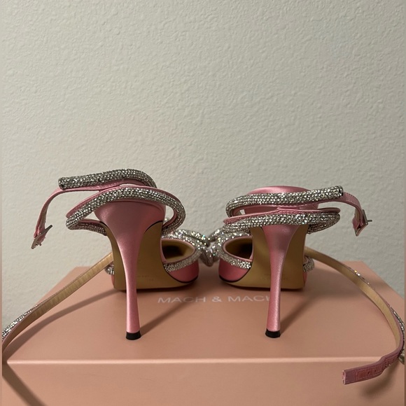 Mach & Mach Silk Satin Double Bow High Heels - Picture 3 of 8
